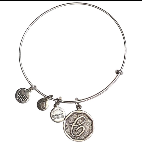 Alex and Ani Initial Letter C Expandable Bangle Bracelet - Picture 1 of 3